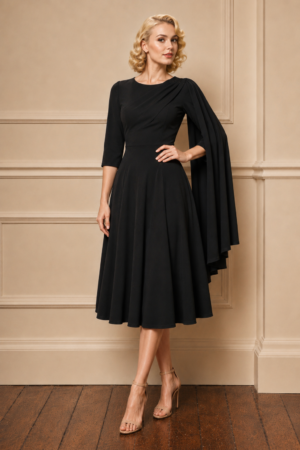 Dovima Bel-Air Black Swing Dress